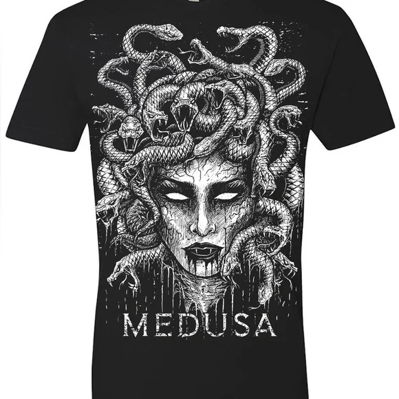 Medusa Graphic Black T-Shirt - Picture 1 of 7